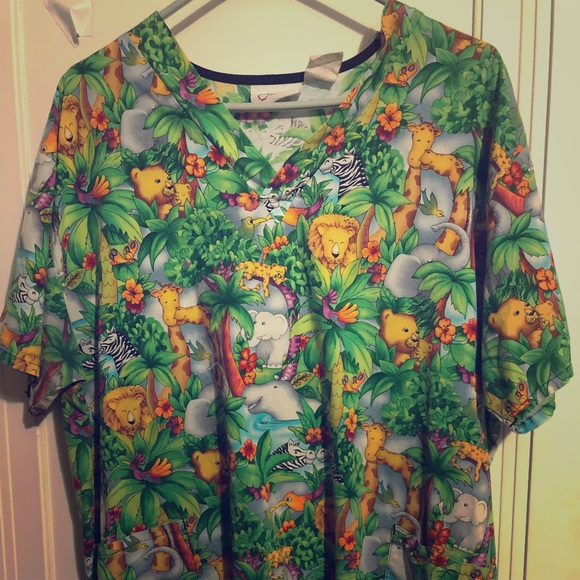 LIFE ANIMAL HOSPITAL SCRUB MEDIUM with pockets - Picture 1 of 11